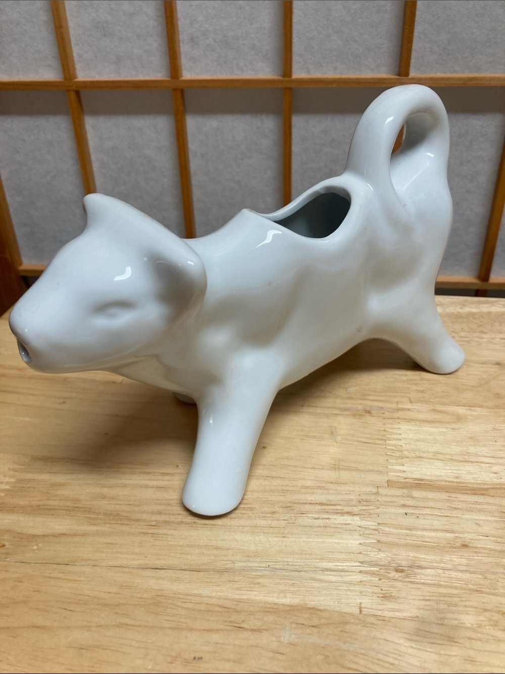 Fitz and Floyd Everyday White Porcelain Cow Creamer Pitcher 7"